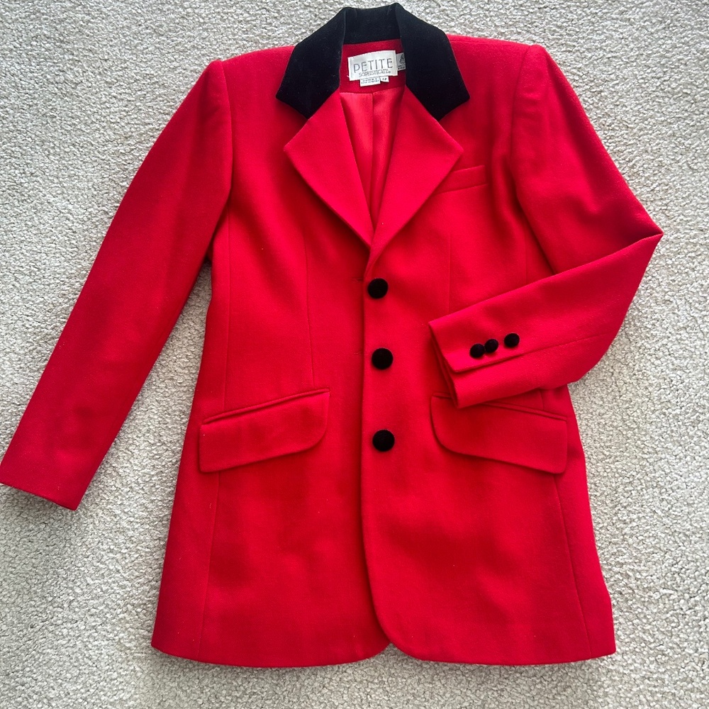 Petite Sophisticate Red Wool Jacket